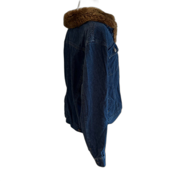 Marisa Christina | Vintage Fur Trim Denim Jean Jacket Size Large - Picture 6 of 12